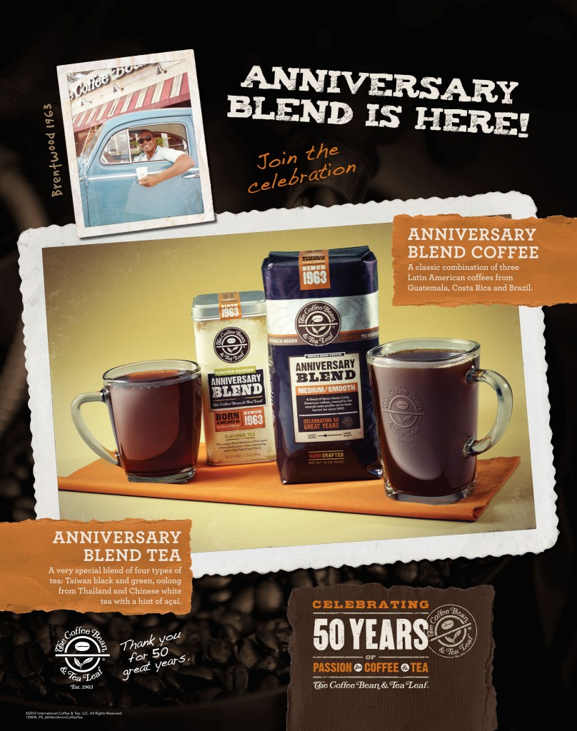 coffee bean and tea leaf anniversary in layout CoffeeTea